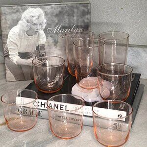 IKEA INTAGANDE Pink Glasses Set of 7 Aaron Probyn France Discontinued